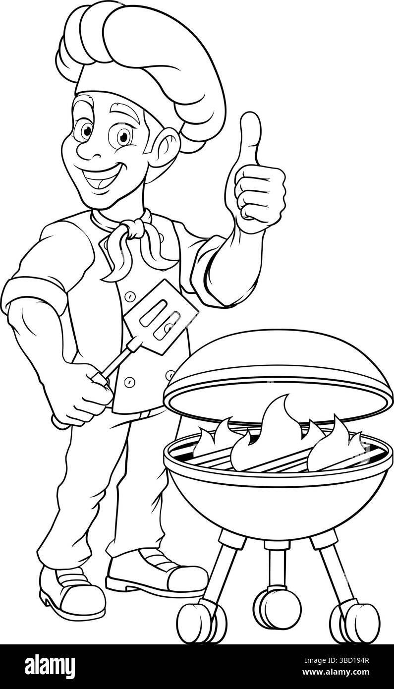 Chef nouveau 2024 A13 bw-17 Illustration de Vecteur