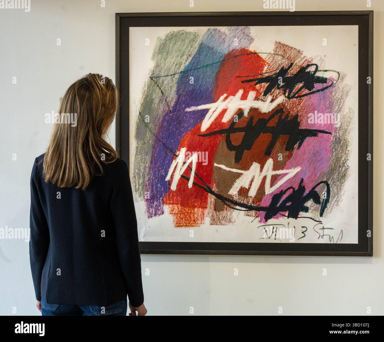 Londres, Royaume-Uni. 22 mai 2025. La première exposition personnelle de l'artiste hongrois d'après-guerre Karl Stengel à la galerie@oxo London UK présentant des œuvres sur papier et des compositions mixtes. Hommage Blaise Cendrars 2013 crédit : Ian Davidson/Alamy Live News Banque D'Images
