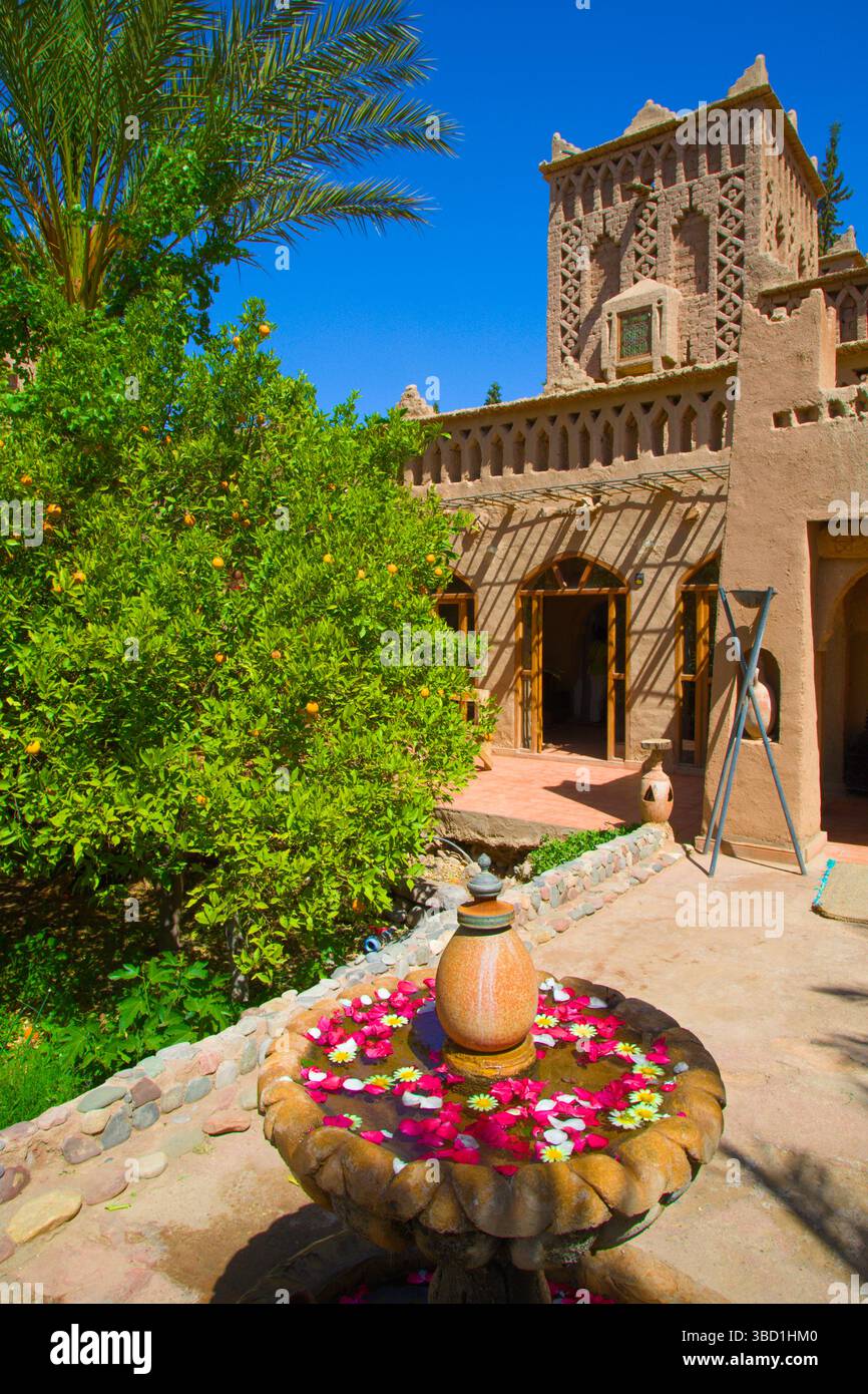 Maroc, Vallée du Dadès, Skoura, Kasbah Tiriguioute, Banque D'Images