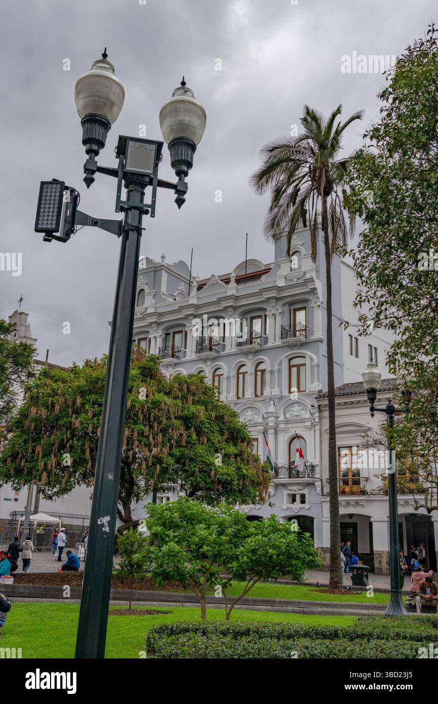 Le luxueux hôtel 5 étoiles Plaza Grande dans le Centro Historico de Quito, Équateur. Banque D'Images