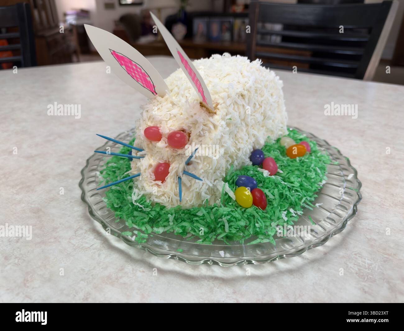 Un gâteau lapin de Pâques pour célébrer les vacances de Pâques avec des enfants aux États-Unis. Banque D'Images