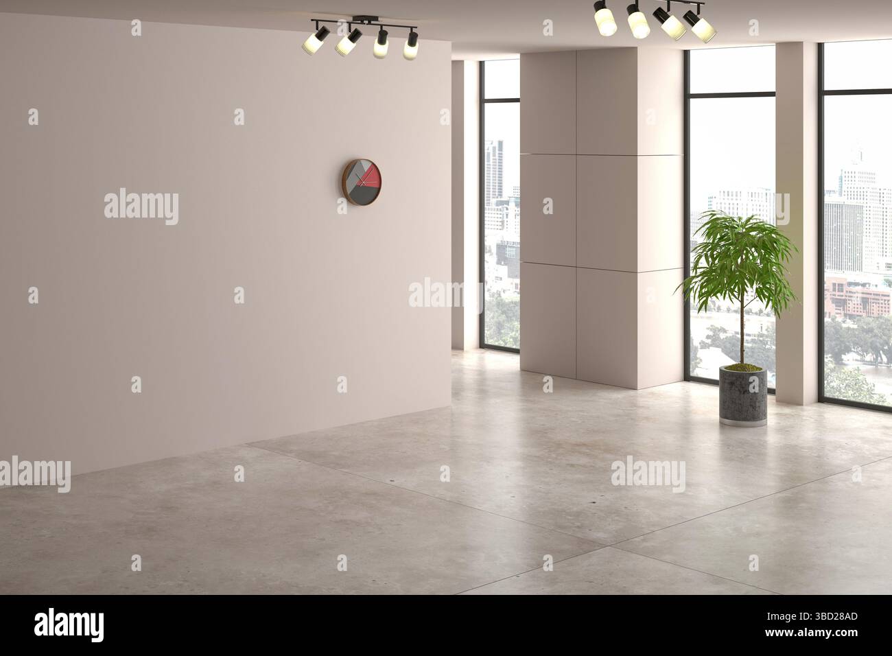 3d rendre l'espace libre design intérieur. intérieur de bureau Banque D'Images