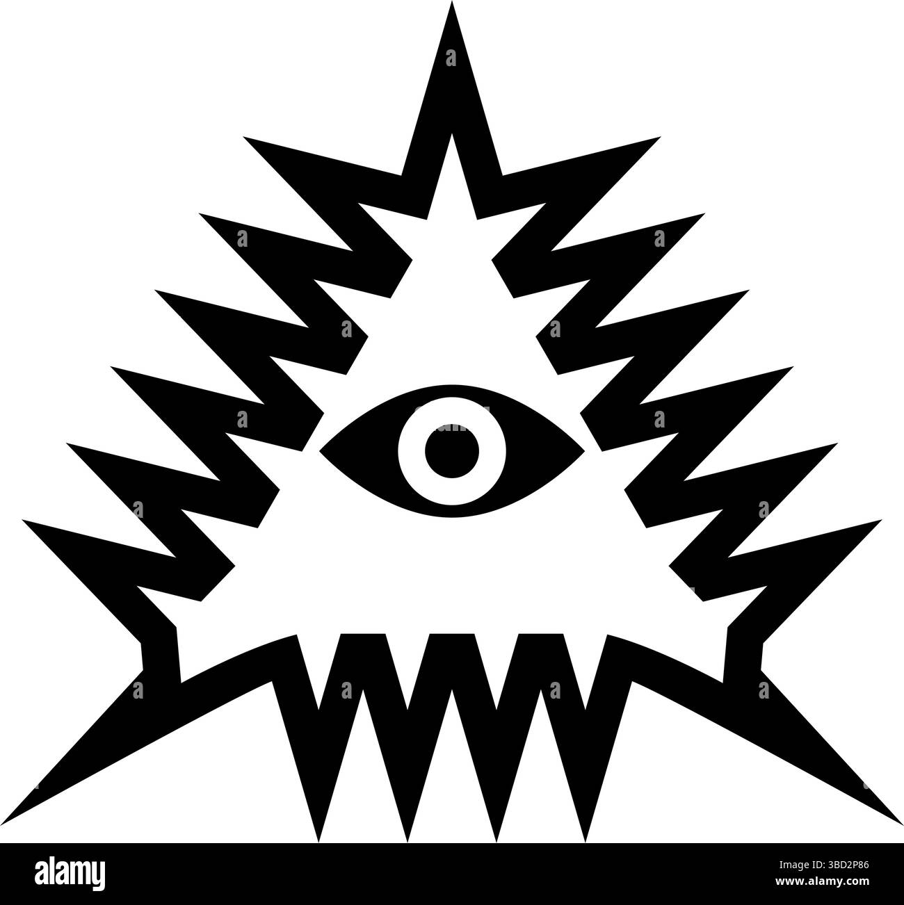 Symbole maçon emblème occulte du triangle Illuminati maçonnique tous voyant l'œil de la vision providence signe sacré en pyramide en triangle icône de concept secret Illustration de Vecteur