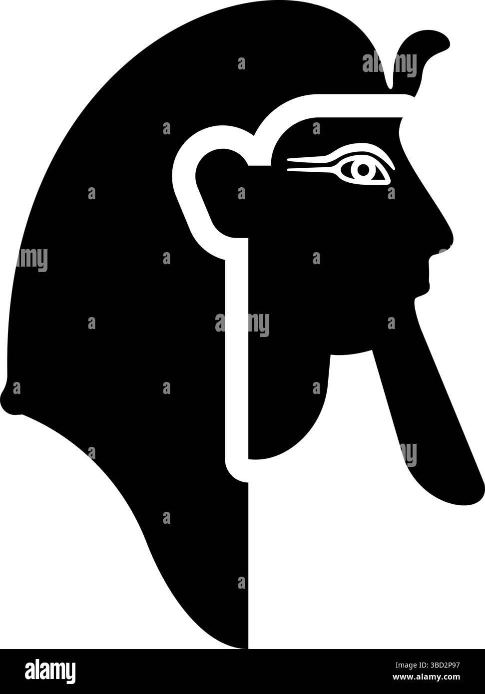 Tête pharaon COP faro masque icône noir couleur vecteur illustration image plat style simple Illustration de Vecteur
