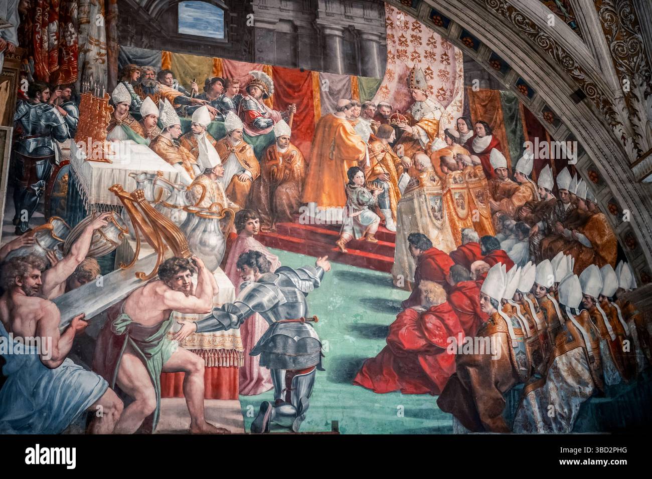 À l'intérieur des galeries du Musée du Vatican Banque D'Images