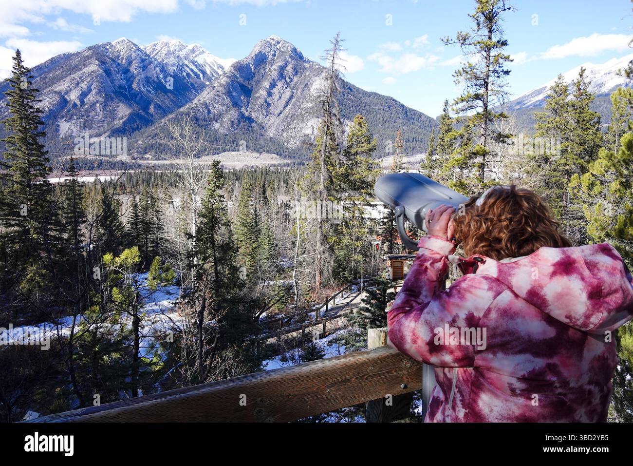 Mont Norquay de Cave and Basin Banff Banque D'Images