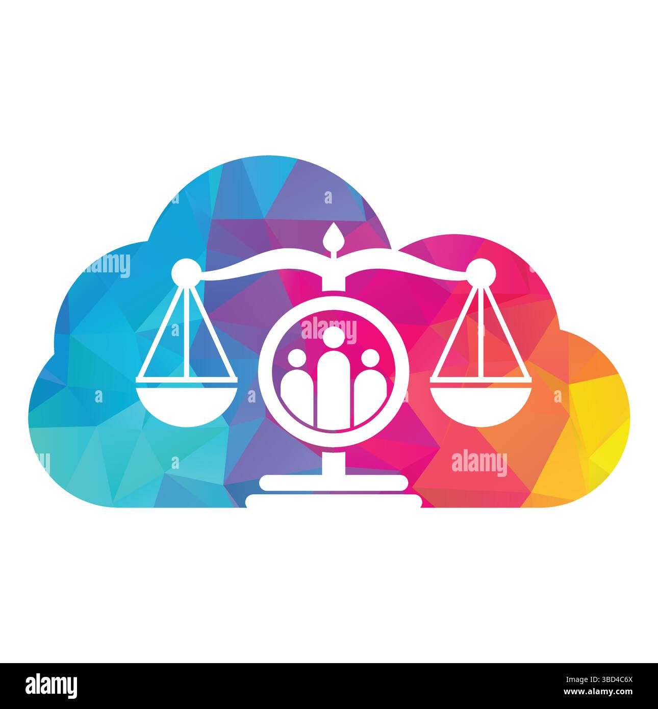 Vecteur de conception de logo de personnes de justice. Conception de modèle d'icône de logo de cabinet d'avocats et de personnes. Illustration de Vecteur