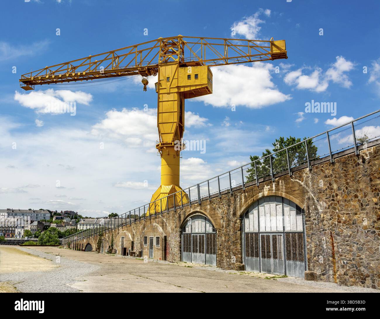 Nantes, la grue jaune Titan, département Lore Atlantique, pays de la Loire, France Banque D'Images