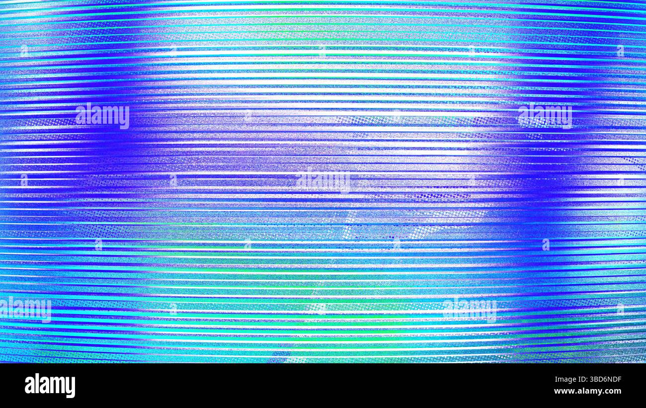 Une représentation abstraite de l'art glitch avec des teintes bleues et vertes éclatantes avec des motifs demi-tons créant un effet numérique déformé Banque D'Images
