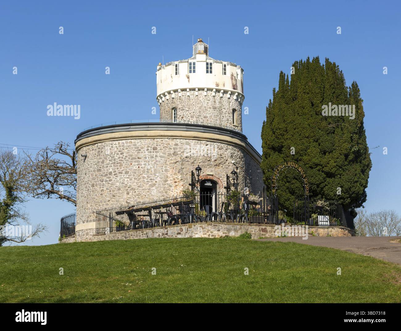 Clifton Observatory un moulin à vent historique avec tour d'observation, Clifton Down, Bristol, Angleterre, Royaume-Uni c 1766 Banque D'Images
