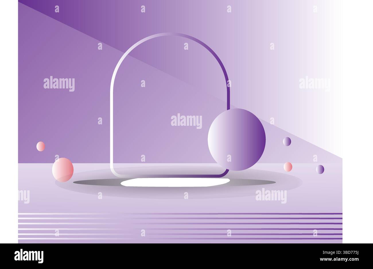 Affichage de podium violet futuriste avec cadre arqué pour l'affichage de produit Illustration de Vecteur