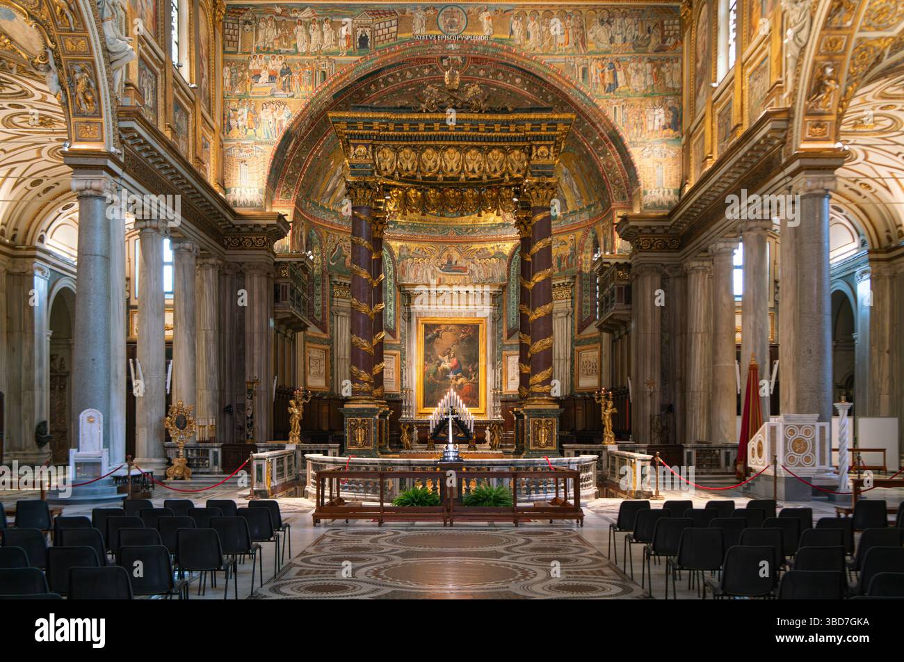 L'église baroque de Santa Maria Maggiore à Rome, Italie Banque D'Images