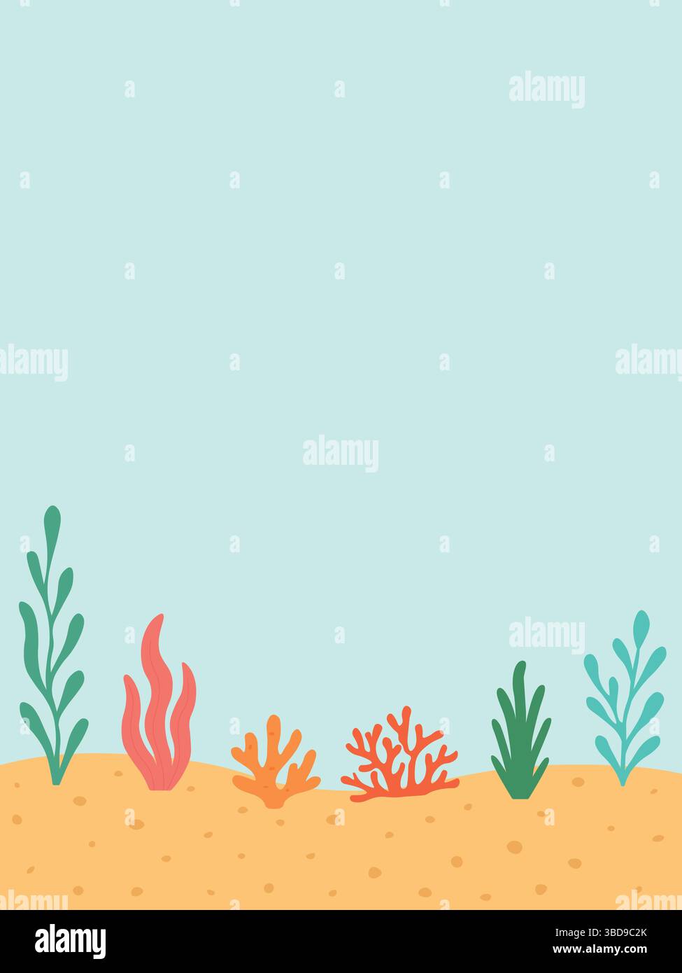 Fond sous-marin de corail et d'algues Illustration de Vecteur