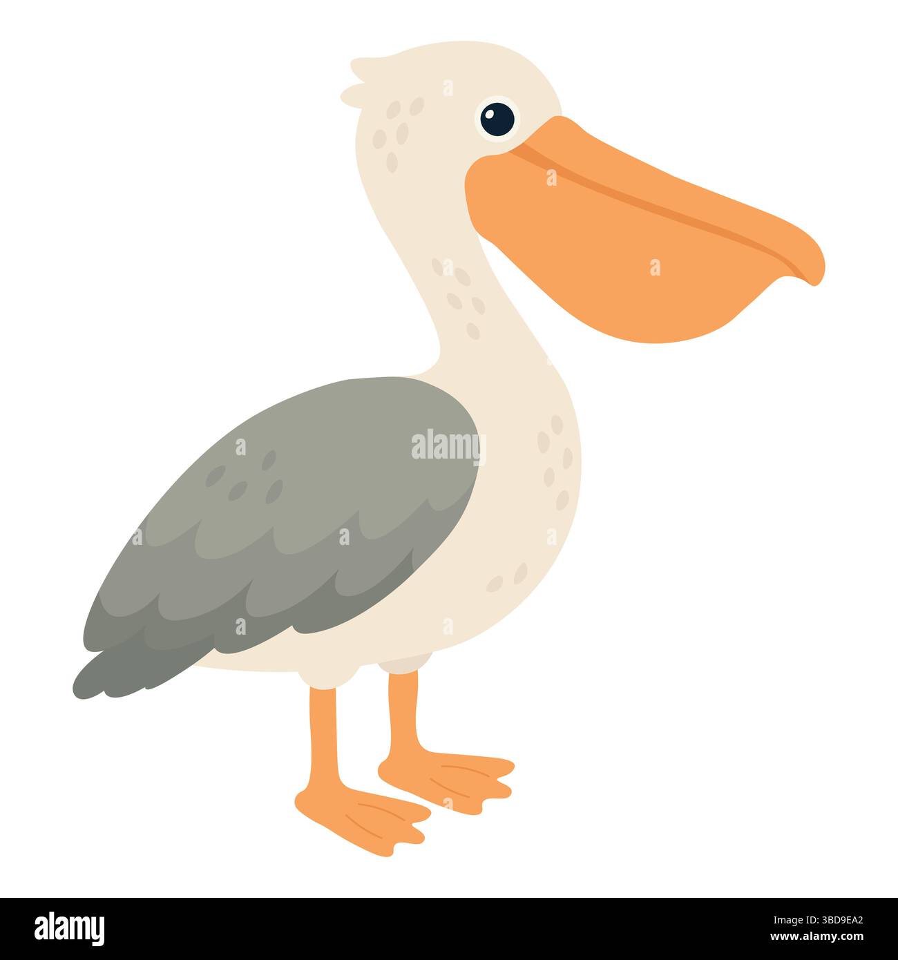Joli dessin animé Pelican avec Big Beak Illustration de Vecteur