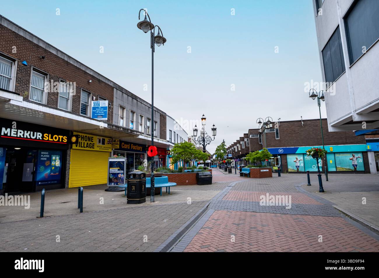 Centre-ville déserté de Crewe Cheshire UK Banque D'Images