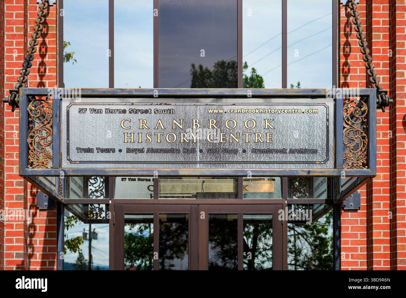 Façade du Cranbrook History Center, anciennement connu sous le nom de Musée canadien du voyage ferroviaire à Cranbrook, Colombie-Britannique, Canada Banque D'Images