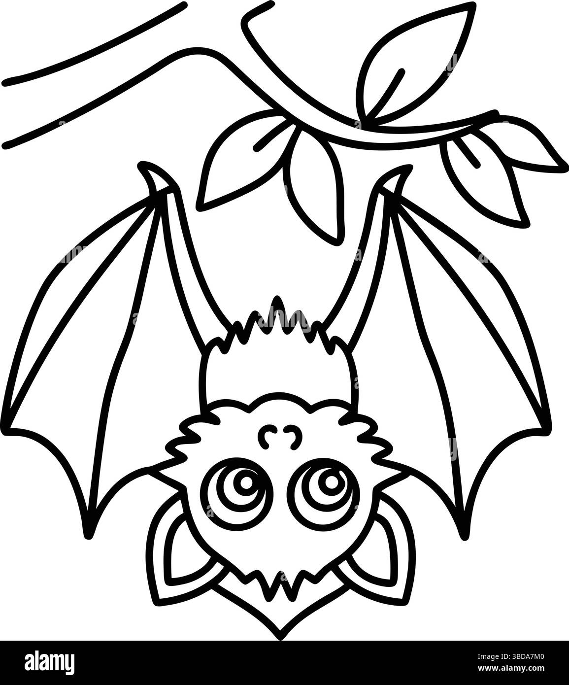 Hibou sur un balai, fond, Art vectoriel, contour mignon, avec simple Bold Line art, Noir et Blanc, dessin au trait, style dessin animé Illustration de Vecteur