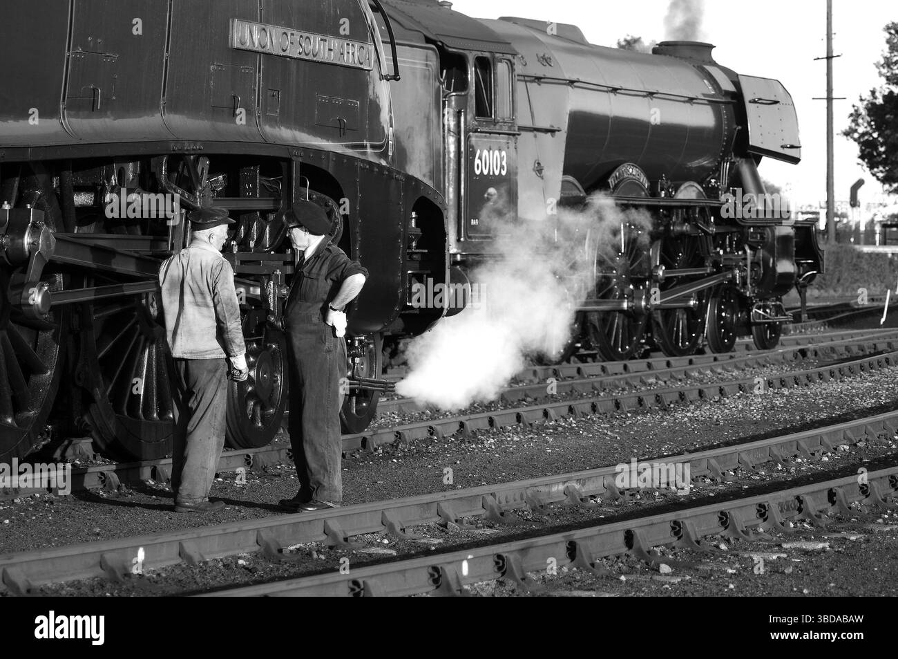 Reconstitutions à Didcot avec 'Union of South Africa' et 'Flying Scotsman'. Banque D'Images