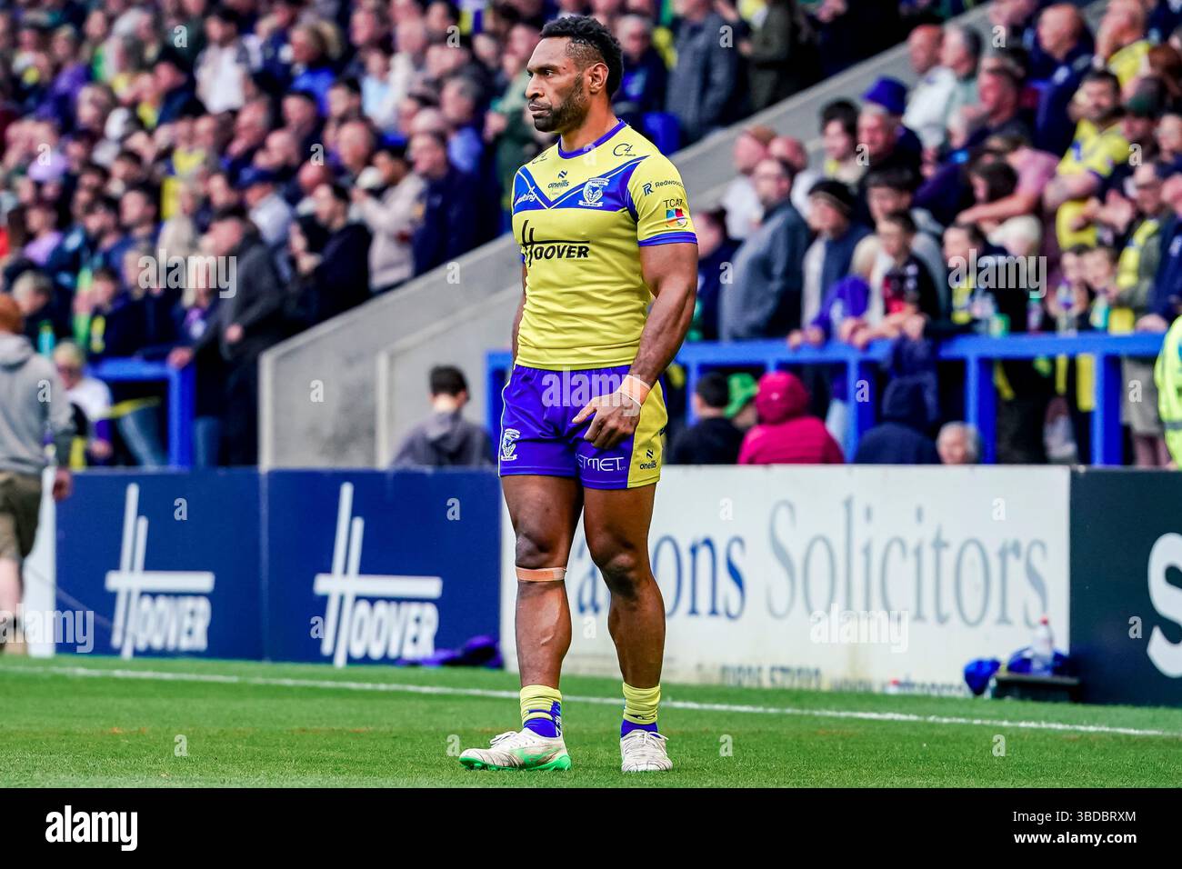 WARRINGTON, ANGLETERRE - 23 MAI : Rodrick Tai lors du match de Betfred Super League entre Warrington Wolves et Hull KR au Halliwell Jones Stadium le 23 mai 2025 à Warrington, Angleterre. (Photo de James Giblin) Banque D'Images