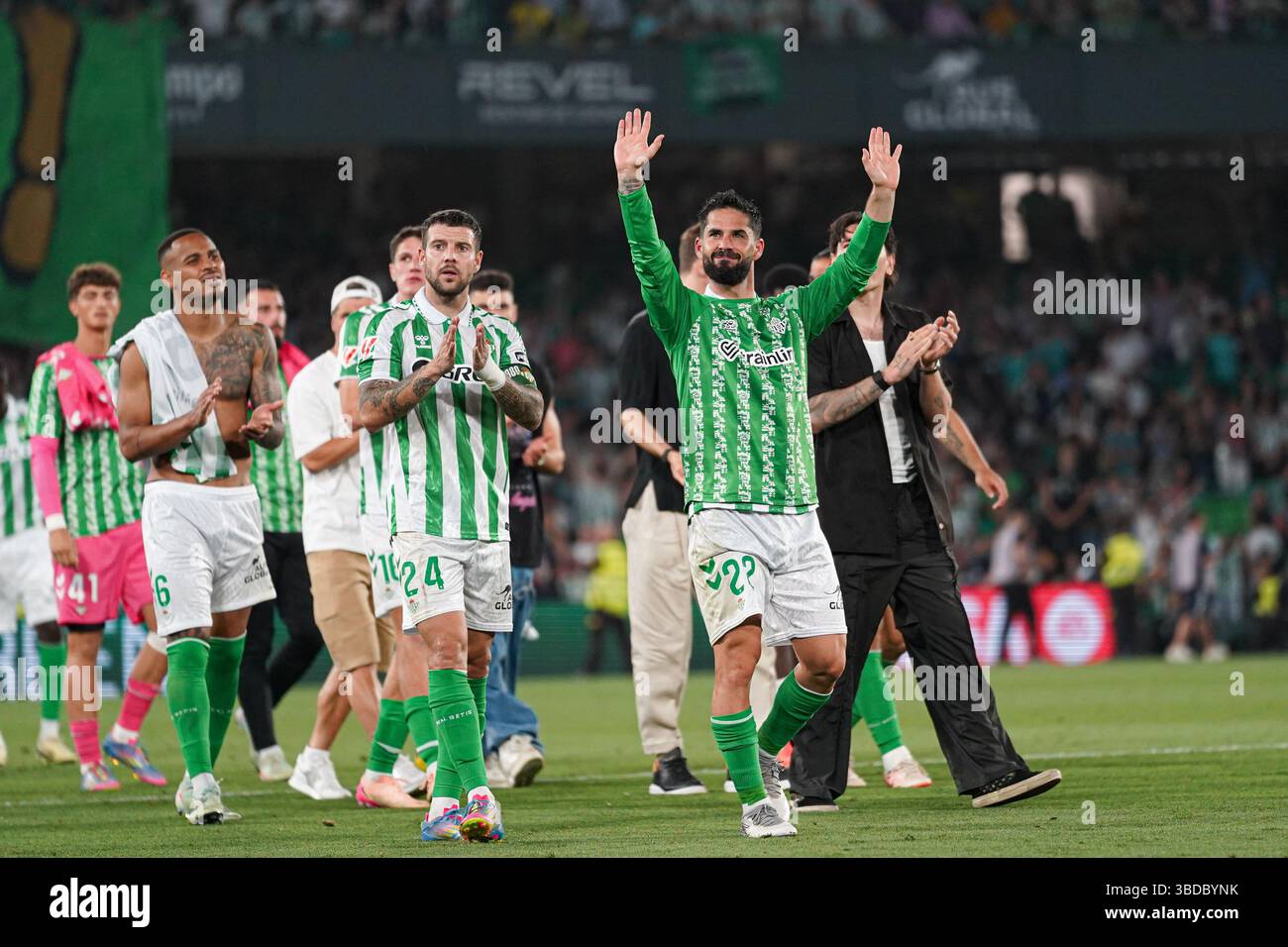 Isco Alarcon (Real Betis) après le match de LaLiga entre Real Betis et Valencia CF, à Benito Villamarin le 23 mai 2025 à Séville, Espagne Banque D'Images