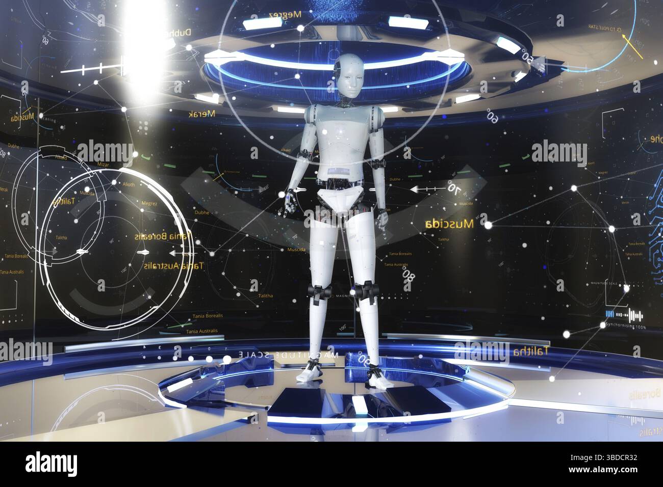 Illustration artistique 3D d'un cyborg Banque D'Images