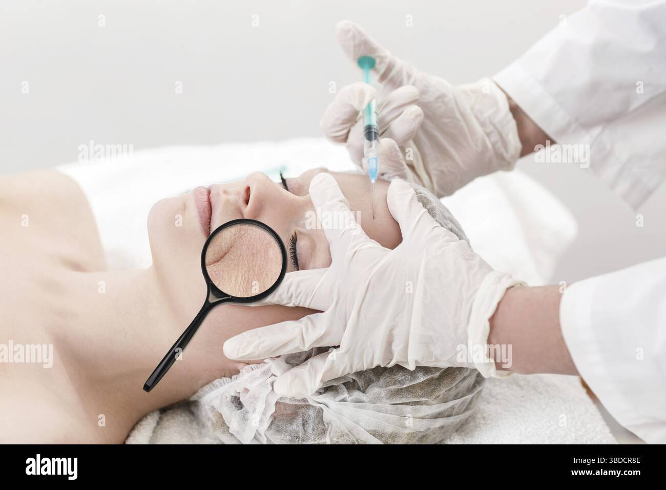 Beauté concept le vieillissement de la peau. Procédures anti-vieillissement, rajeunissement, levage à salon Banque D'Images