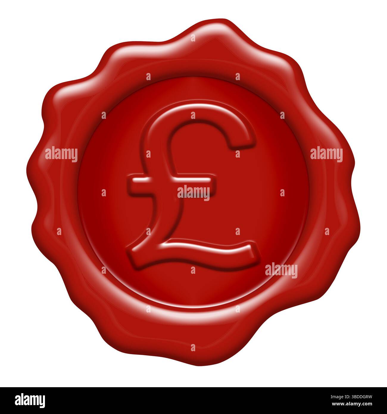 Symbole de la livre sterling comme un cachet de cire Banque D'Images