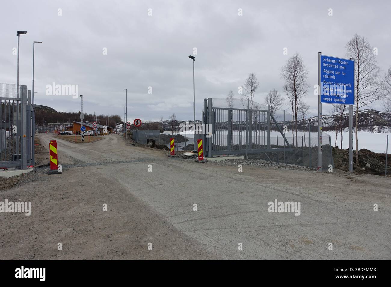 Le poste frontalier de Kirkenes en Norvège, la porte d'entrée de la Russie Banque D'Images