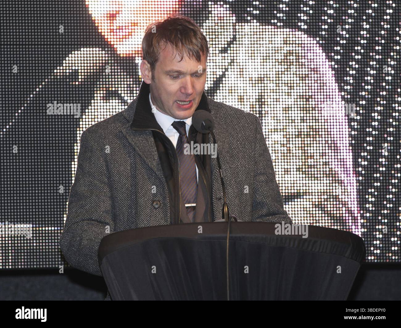Le politicien allemand de l'AFD Andre Poggenburg à la démo de l'AFD Saxe-Anhalt le 27.01.2016 à Magdebourg, le politicien allemand de l'AFD Andre Poggenburg à l'AFD S. Banque D'Images