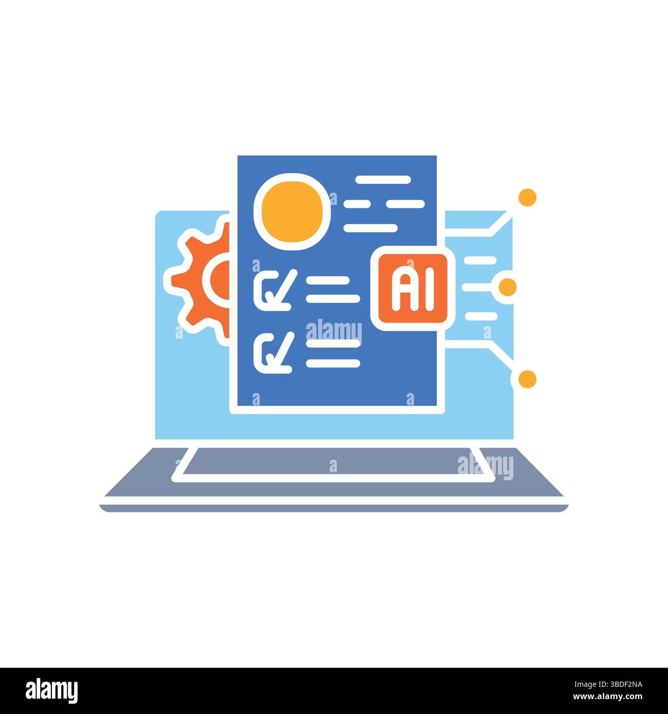 Automatisation des processus administratifs des établissements d'enseignement icône plate couleur pour les projets numériques et d'impression. Icônes nettes minimales pour les applications et le site Web Illustration de Vecteur
