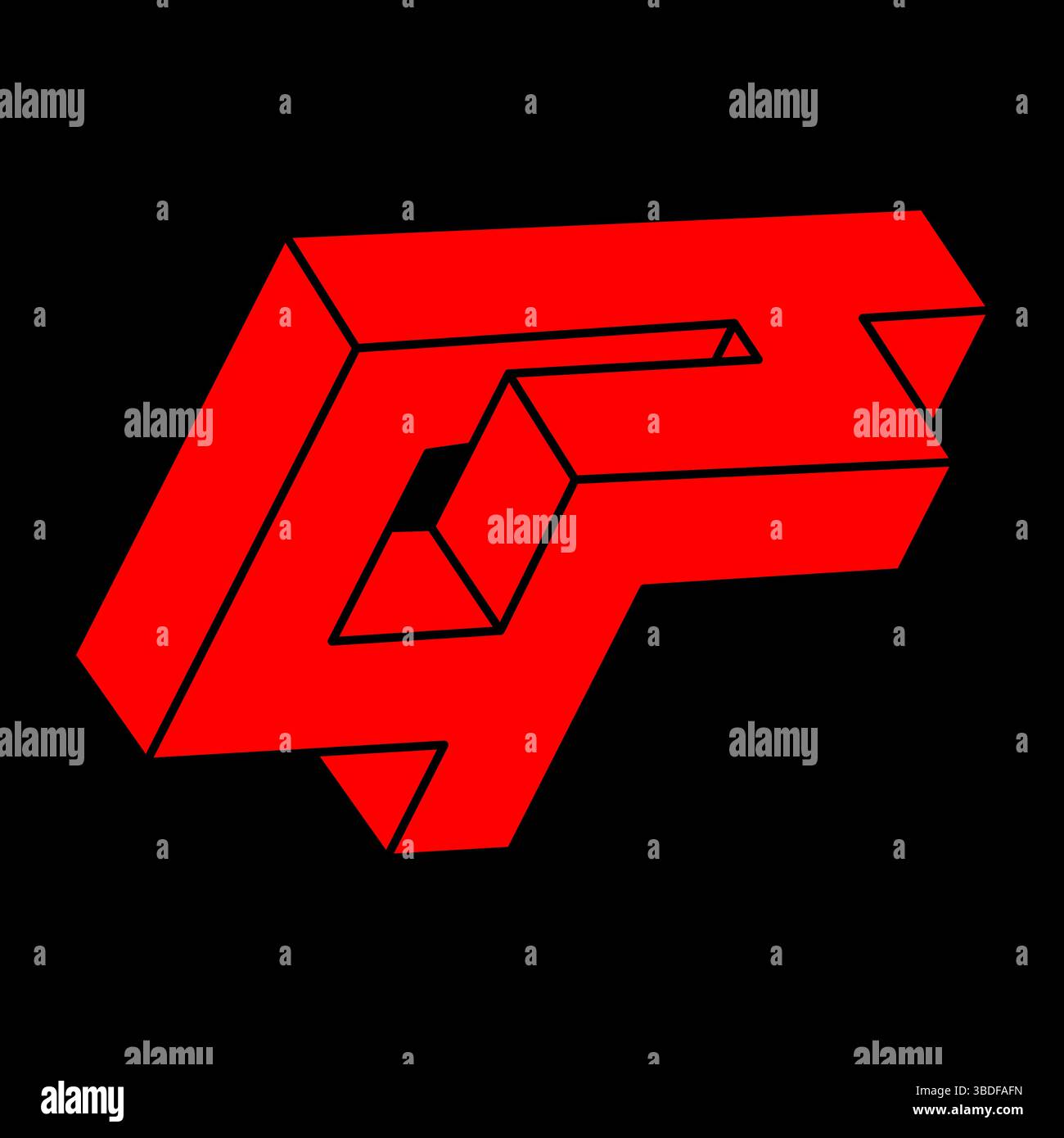 Formes impossibles. Figure de géométrie sacrée. Illusion d'optique. Objet géométrique éternel abstrait. Impossible contour sans fin. Dispositif optique Impossible Illustration de Vecteur