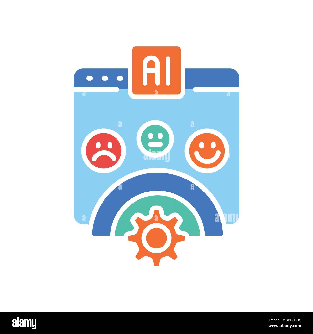 Icône plate couleur d'analyse des sentiments pour les projets numériques et d'impression. Icônes nettes minimales pour les applications et les sites Web. Icônes simples modernes pour UI UX et marque Illustration de Vecteur