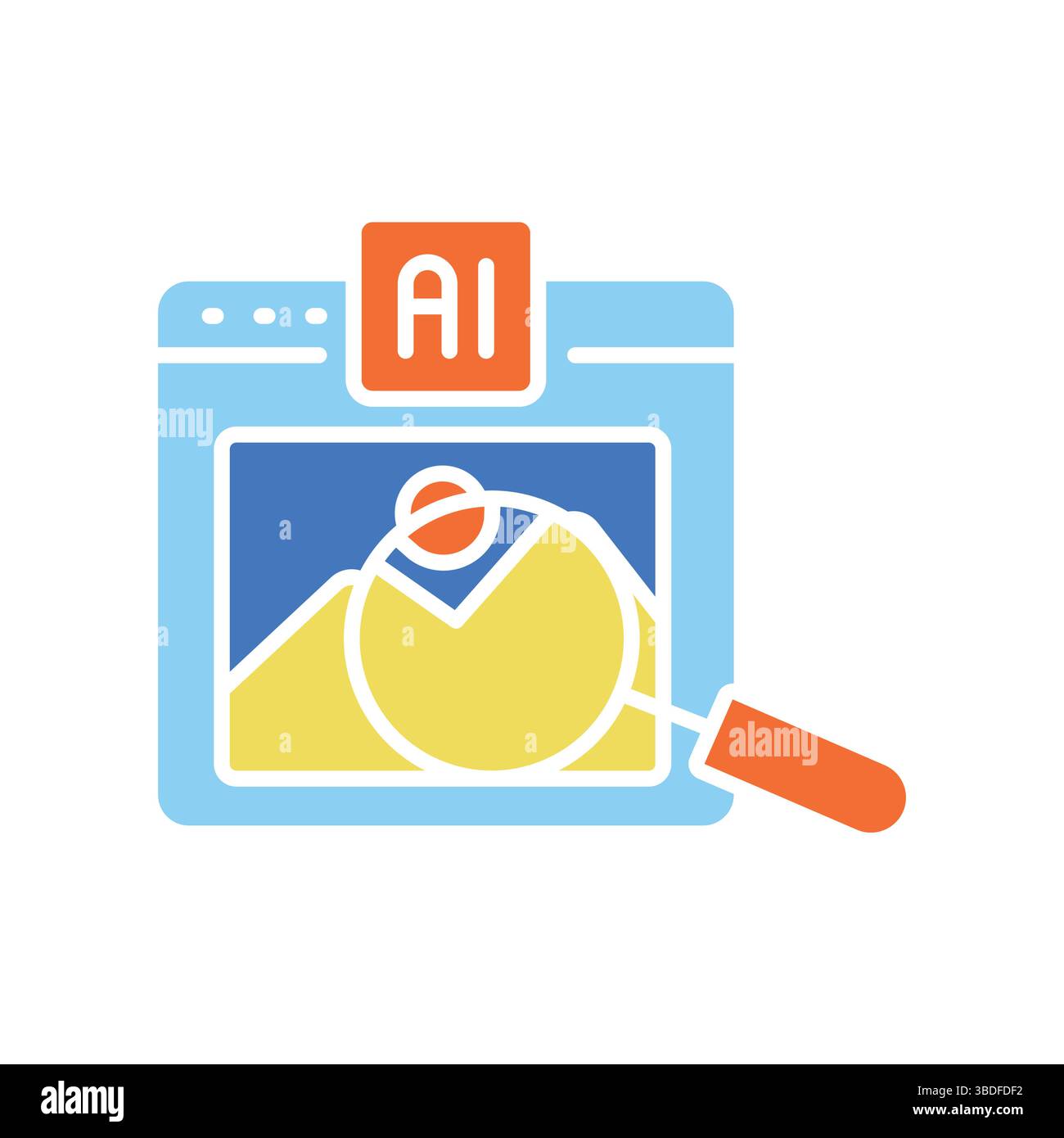 Icône plate couleur de recherche visuelle pour les projets numériques et imprimés. Icônes nettes minimales pour les applications et les sites Web. Icônes simples modernes pour UI UX et branding Illustration de Vecteur