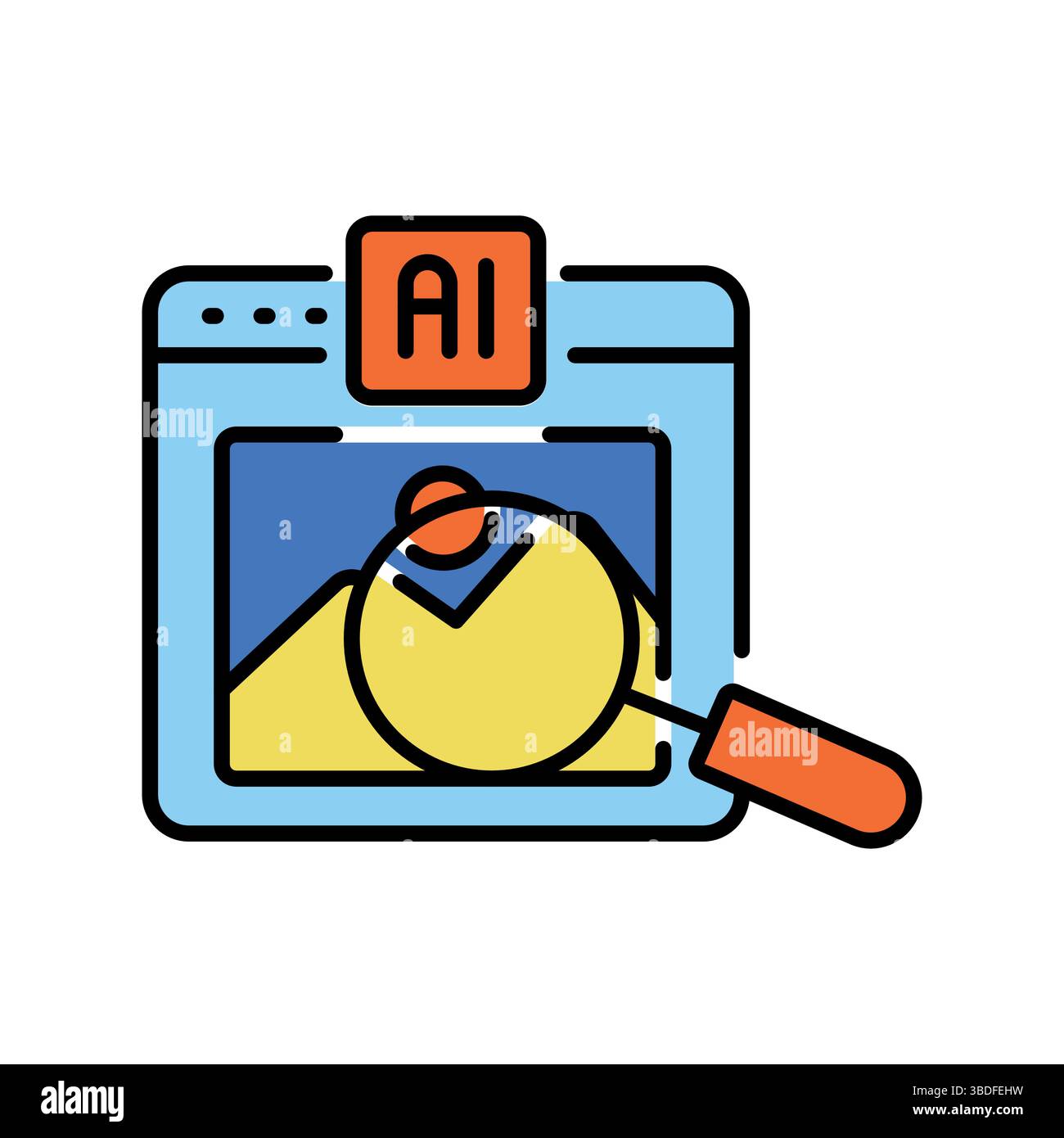 Icône plate couleur de recherche visuelle pour les projets numériques et imprimés. Icônes nettes minimales pour les applications et les sites Web. Icônes simples modernes pour UI UX et branding Illustration de Vecteur