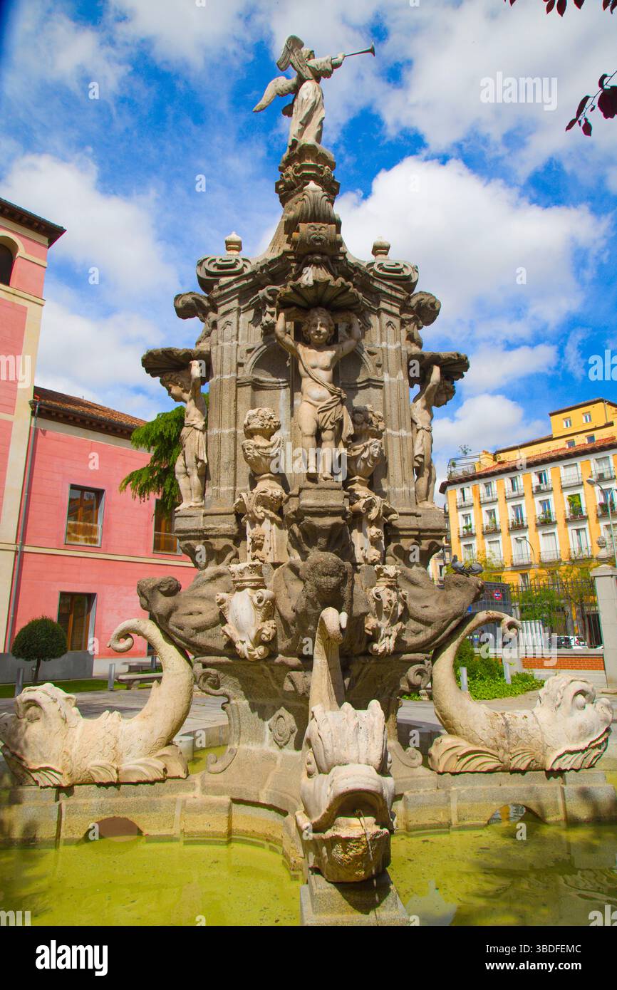 Espagne, Madrid, Fontaine de renommée, Banque D'Images