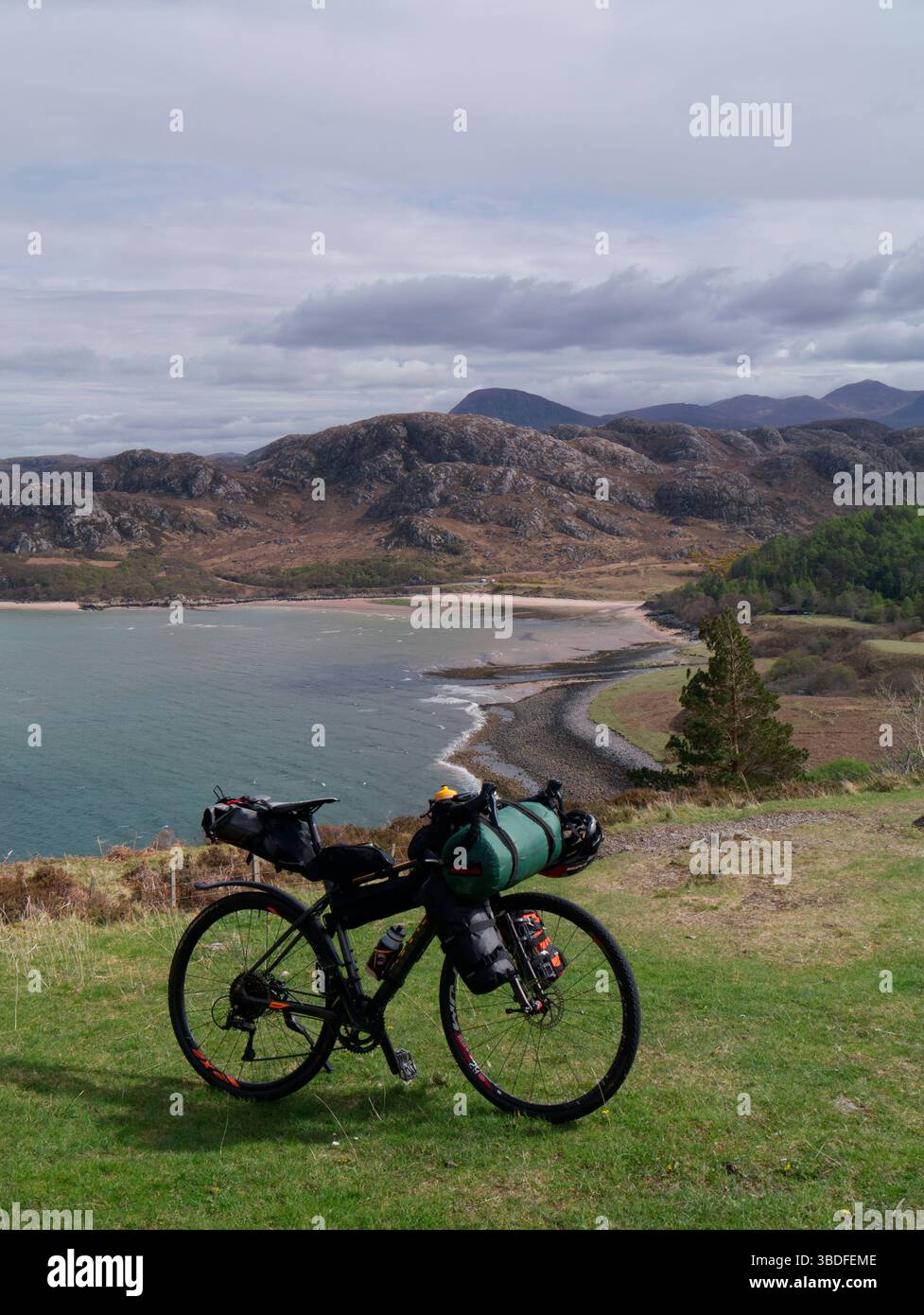 Cyclisme sur la côte nord 500 à Gruinard, Wester Ross Banque D'Images