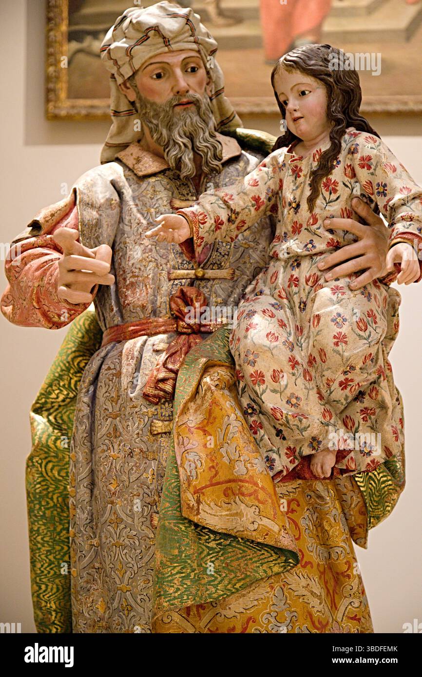 Espagne, Madrid, Musée d'histoire de Madrid, sait Joachim avec la Vierge Marie, par Alonso de Villabrille Banque D'Images