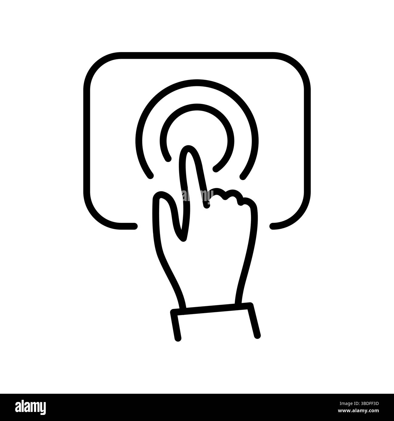 icône de ligne noire de capteur tactile capacitif pour les projets numériques et d'impression. Icônes nettes minimales pour les applications et les sites Web. Icônes simples modernes pour UI UX et Illustration de Vecteur