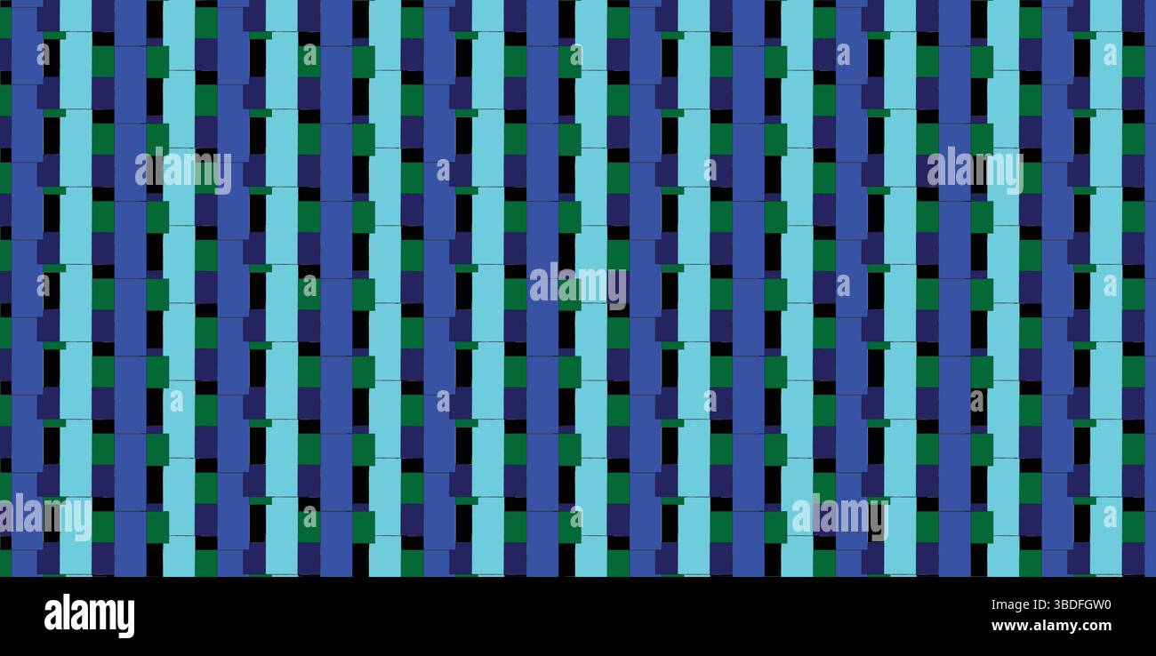 Fond de grille de pixels numériques vibrant avec bleu et vert, effet d'écran de télévision CRT moderne abstrait motif sans couture, technologie colorée. Illustration de Vecteur