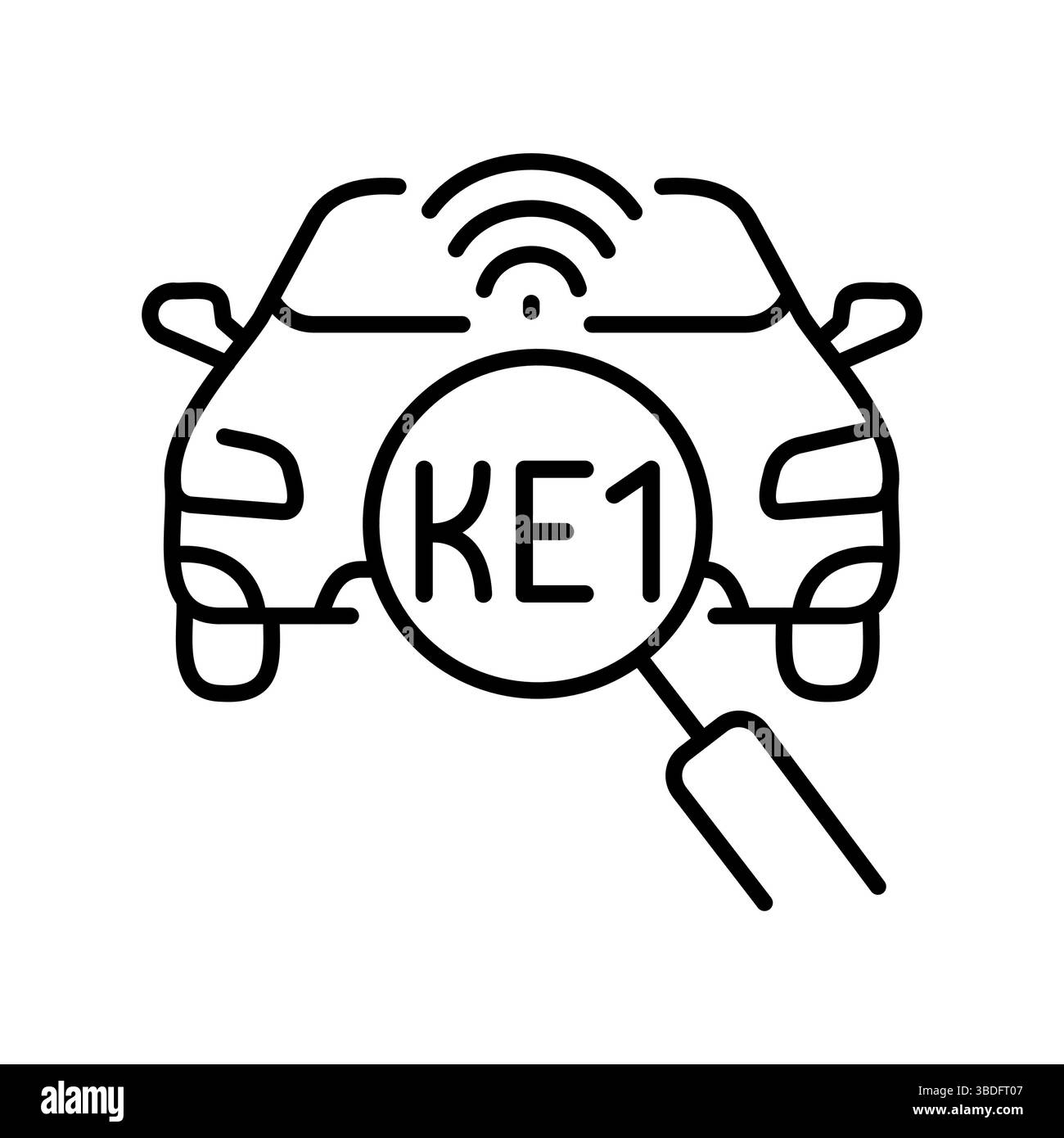 Icône de ligne de plaques d'immatriculation de véhicule de reconnaissance. Elément isolé par vecteur. Contour modifiable. Illustration de Vecteur