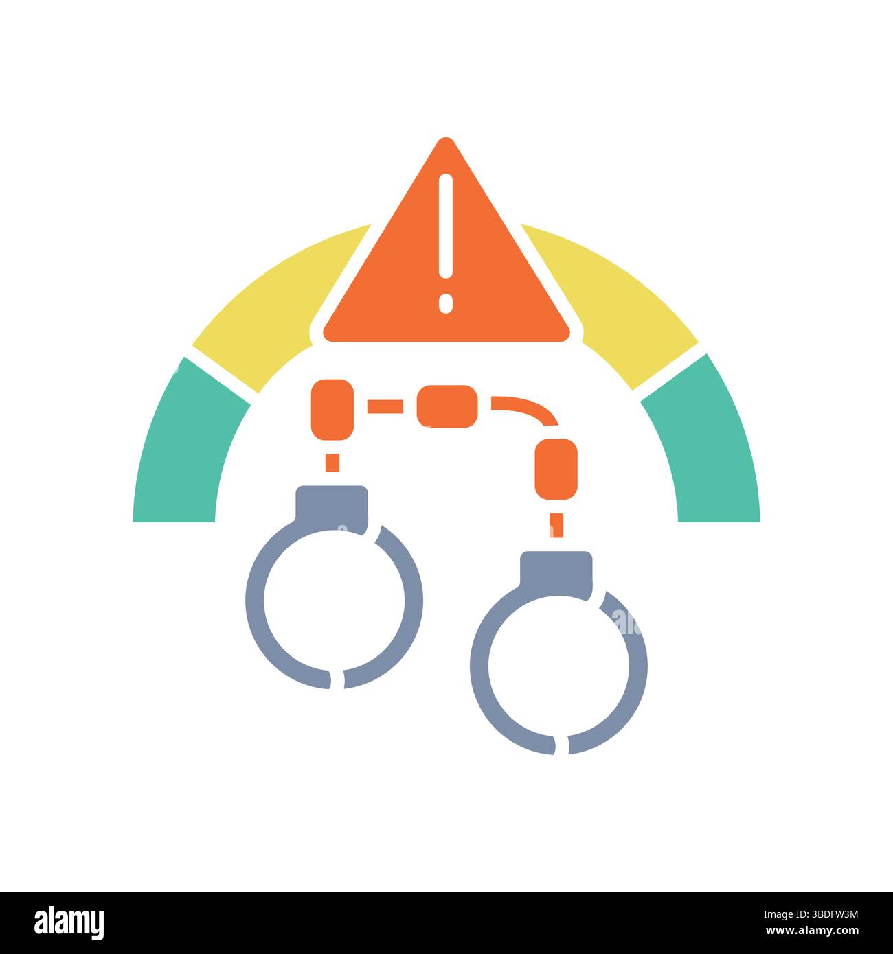 icône plate de couleur d'analyse des zones de criminalité élevée pour les projets numériques et d'impression. Icônes nettes minimales pour les applications et les sites Web. Icônes simples modernes pour UI UX an Illustration de Vecteur