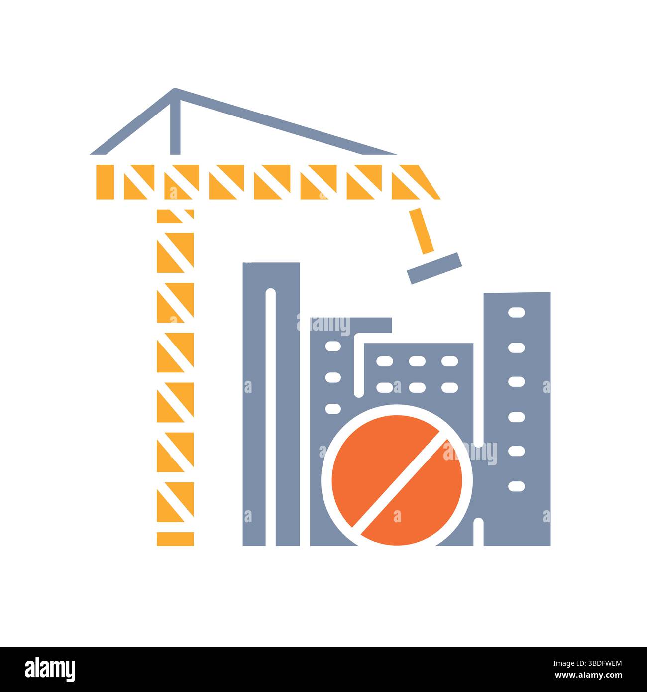icône plate de couleur de détection des constructions illégales. Elément isolé par vecteur. Contour modifiable. Illustration de Vecteur