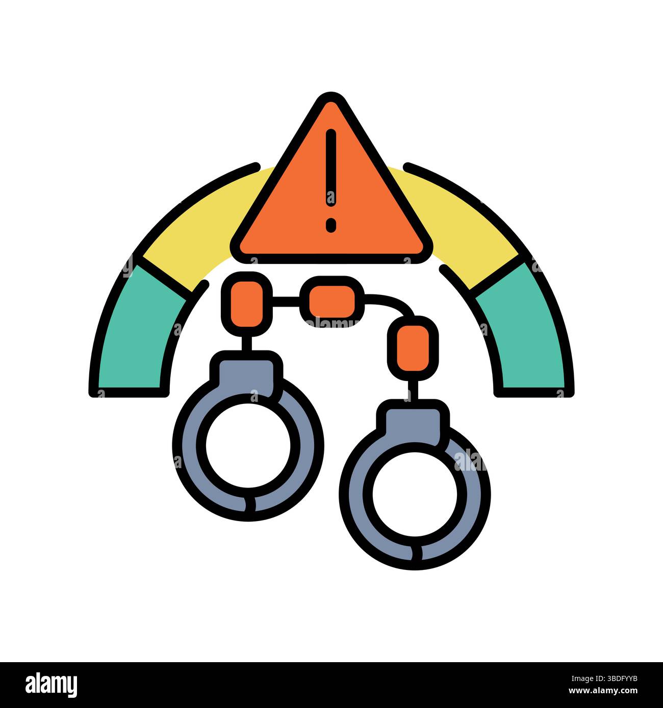 analyse des zones de criminalité élevée icône de ligne de couleur pour les projets numériques et d'impression. Icônes nettes minimales pour les applications et les sites Web. Icônes simples modernes pour UI UX an Illustration de Vecteur