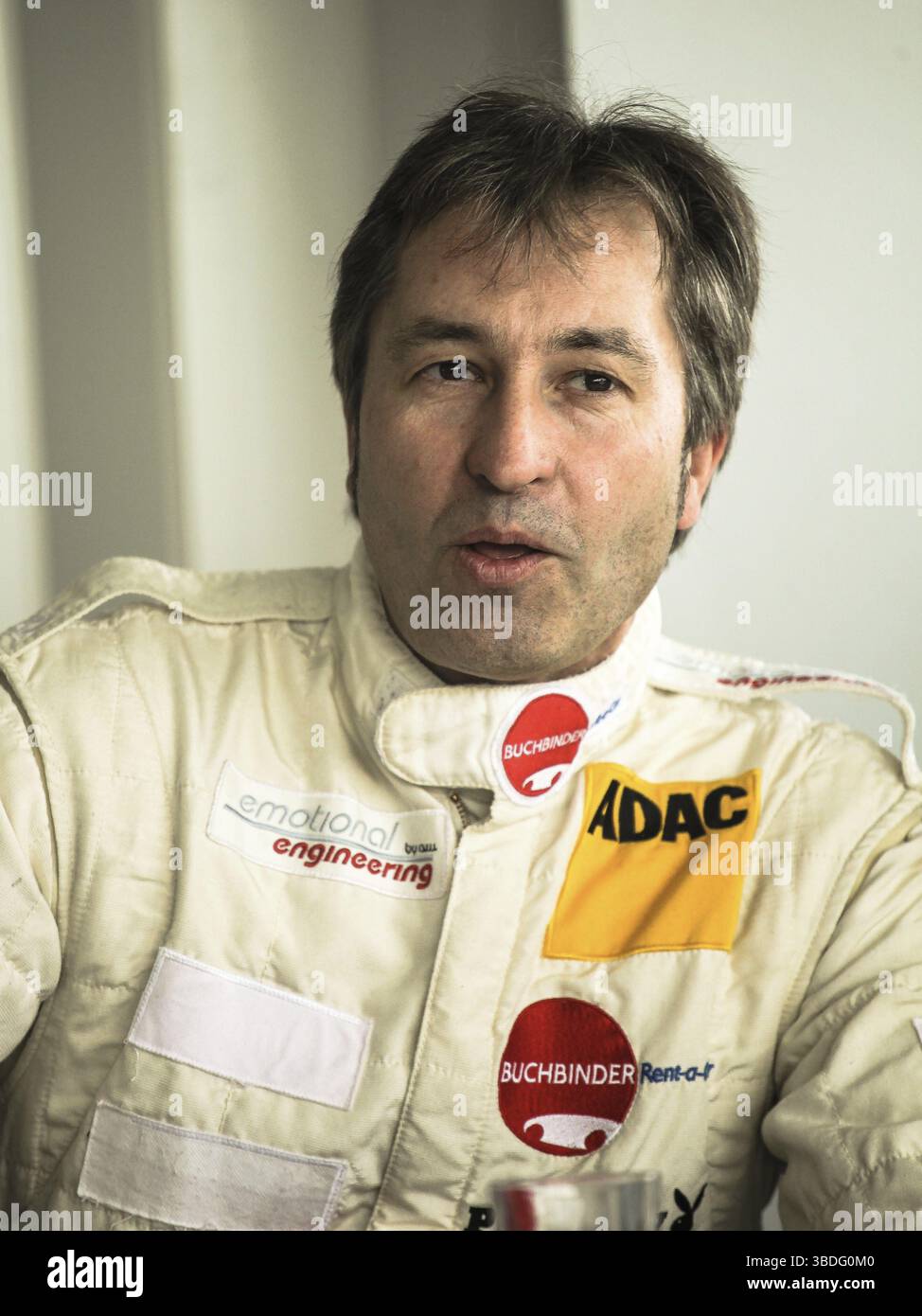 Le pilote allemand Heinz Harald Frentzen à l'ADAC GT Masters Media Day 08/04/2014 à Oschersleben Banque D'Images