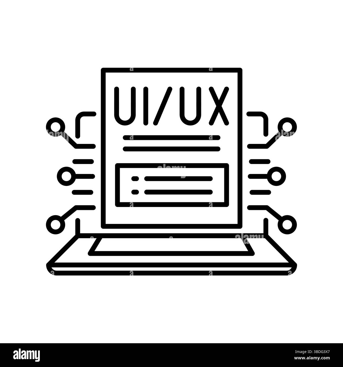 Icône de ligne noire de génération de conception UI UX automatisée pour les projets numériques et d'impression. Icônes nettes minimales pour les applications et les sites Web. Icônes simples modernes pour Illustration de Vecteur