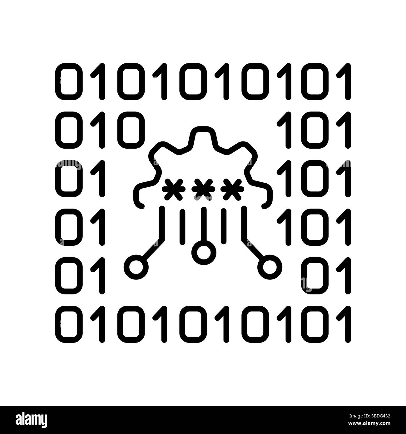 Génération automatique de code icône de ligne noire pour les projets numériques et d'impression. Icônes nettes minimales pour les applications et les sites Web. Icônes simples modernes pour UI UX an Banque D'Images