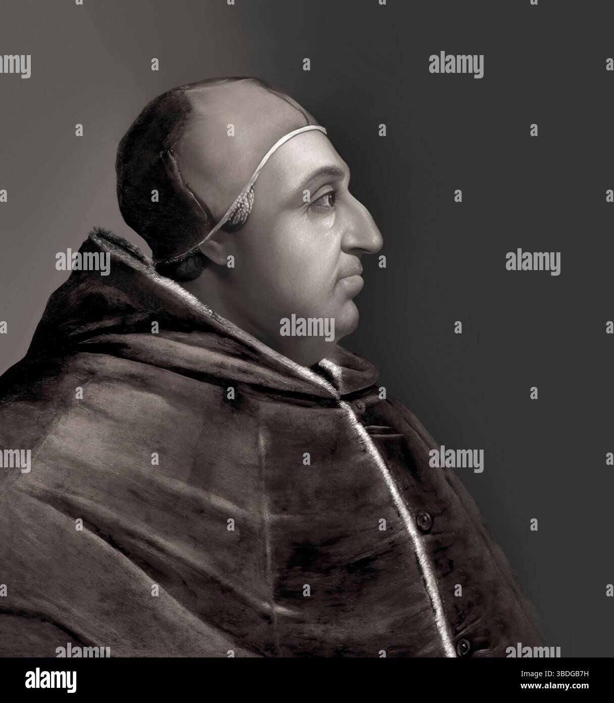 Le pape Alexandre VI, Alessandro VI, Alexandre VI, Alejandro VI, né Roderic Llançol i de Borja, c. 1431 – 1503, souverain des États pontificaux de 1492 jusqu'à sa mort en 1503, édité numériquement d'après une peinture de Cristofano dell'Altissimo Banque D'Images