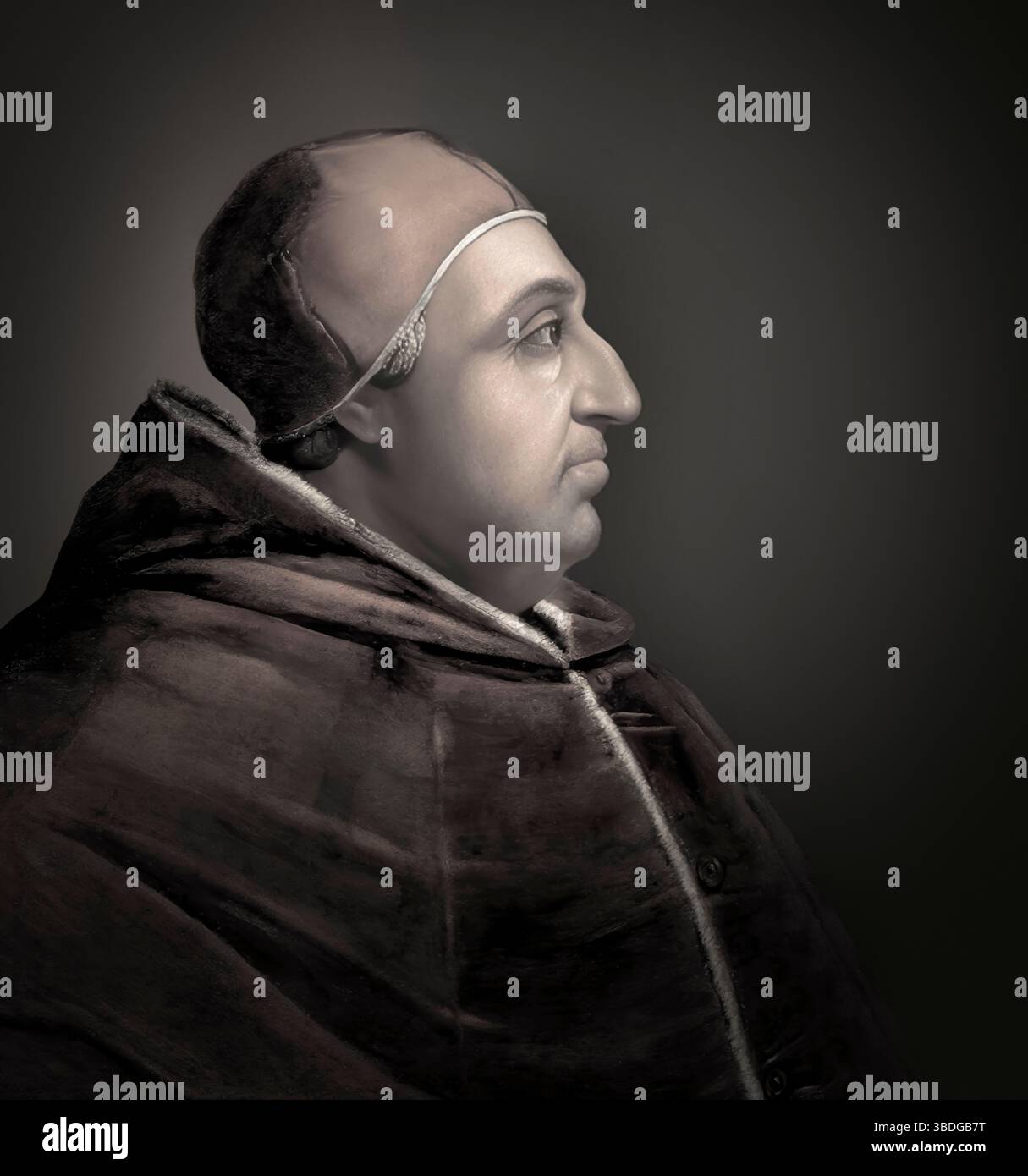 Le pape Alexandre VI, Alessandro VI, Alexandre VI, Alejandro VI, né Roderic Llançol i de Borja, c. 1431 – 1503, souverain des États pontificaux de 1492 jusqu'à sa mort en 1503, édité numériquement d'après une peinture de Cristofano dell'Altissimo Banque D'Images