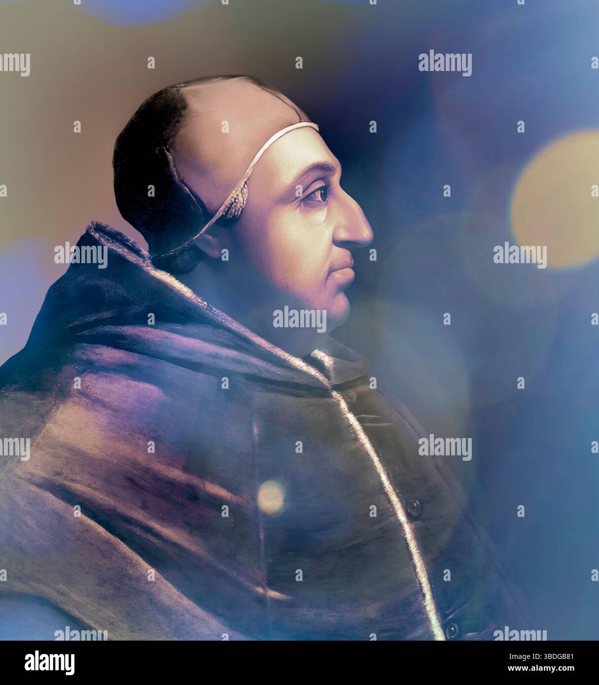 Le pape Alexandre VI, Alessandro VI, Alexandre VI, Alejandro VI, né Roderic Llançol i de Borja, c. 1431 – 1503, souverain des États pontificaux de 1492 jusqu'à sa mort en 1503, édité numériquement d'après une peinture de Cristofano dell'Altissimo Banque D'Images