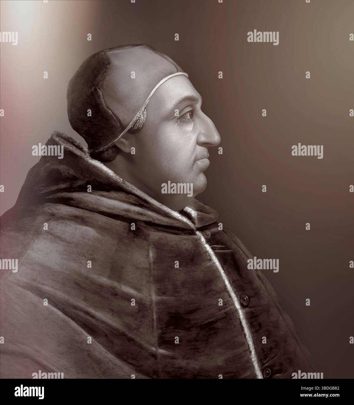 Le pape Alexandre VI, Alessandro VI, Alexandre VI, Alejandro VI, né Roderic Llançol i de Borja, c. 1431 – 1503, souverain des États pontificaux de 1492 jusqu'à sa mort en 1503, édité numériquement d'après une peinture de Cristofano dell'Altissimo Banque D'Images